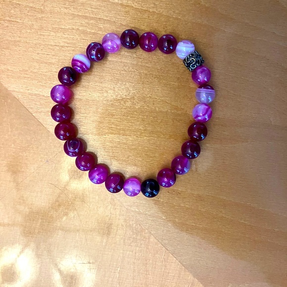 Handmade Jewelry - Handmade Pink/Purple Beaded Bracelet